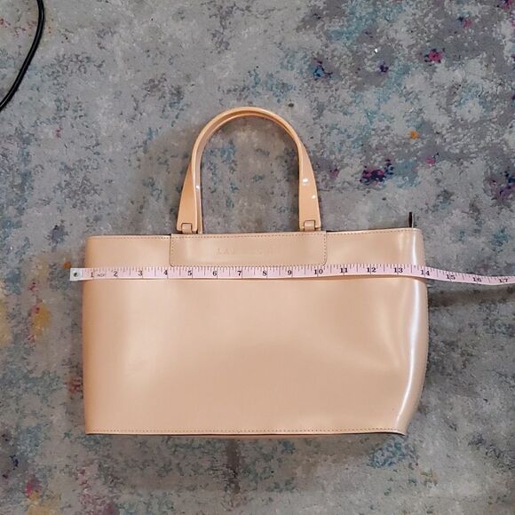 La Marthe Tan Tote Bag with Lucite Plastic Handles - Picture 12 of 14